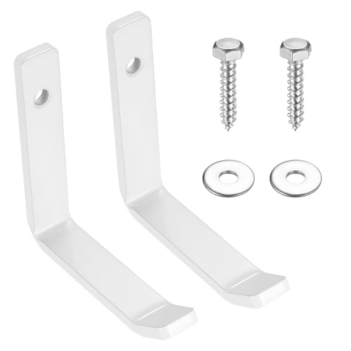 2 Stk Wandhaken Garagenhaken, Schwerlasthaken Garage Haken, Gerätehaken Leiterhaken, Wandhaken zum Schrauben, J Haken Universalhaken, Wandhalterung zum Aufhängen für Garage Gartenschlauch, weiß