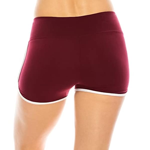 ALWAYS Pantalones cortos de yoga de entrenamiento para mujer, de primera calidad, suaves, elásticos, para animadora, correr, baile, voleibol, pantalones cortos, Sbsl166 / Borgoña Blanco, S