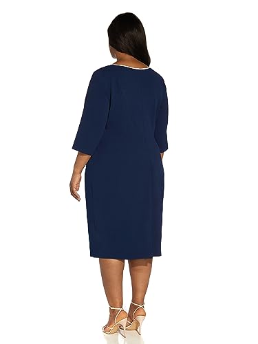 Image of Adrianna Papell Tipped Crepe Tie Dress