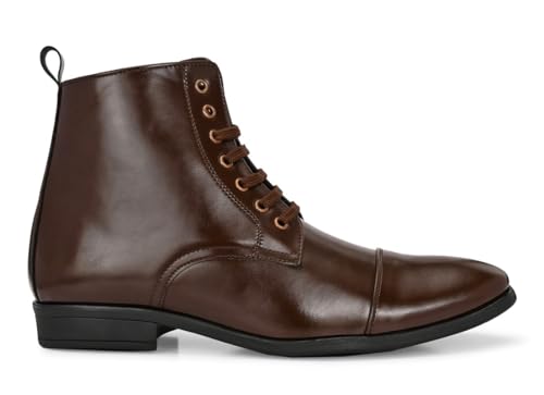 Image of Server Men's Chelsea Ankle Boots | Casual Boots for Men | Ankle Height Boots| All Day wear | Comfortable Formal Office & Business Wear Shoes | Lace up Boots | Derby Boots
