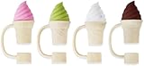 Resin & Reed Ice Cream Straw Caps for 10mm Straws, 4 Pack, Compatible with Stanley, Simple Modern