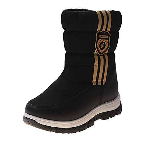 Eliogn Girls Boys Snow Boots Winter Outdoor Non-Slip Cold-Proof Shoes Plush Lining Comfortable Winter Boots for Kids Unisex Outdoor Sports Boots