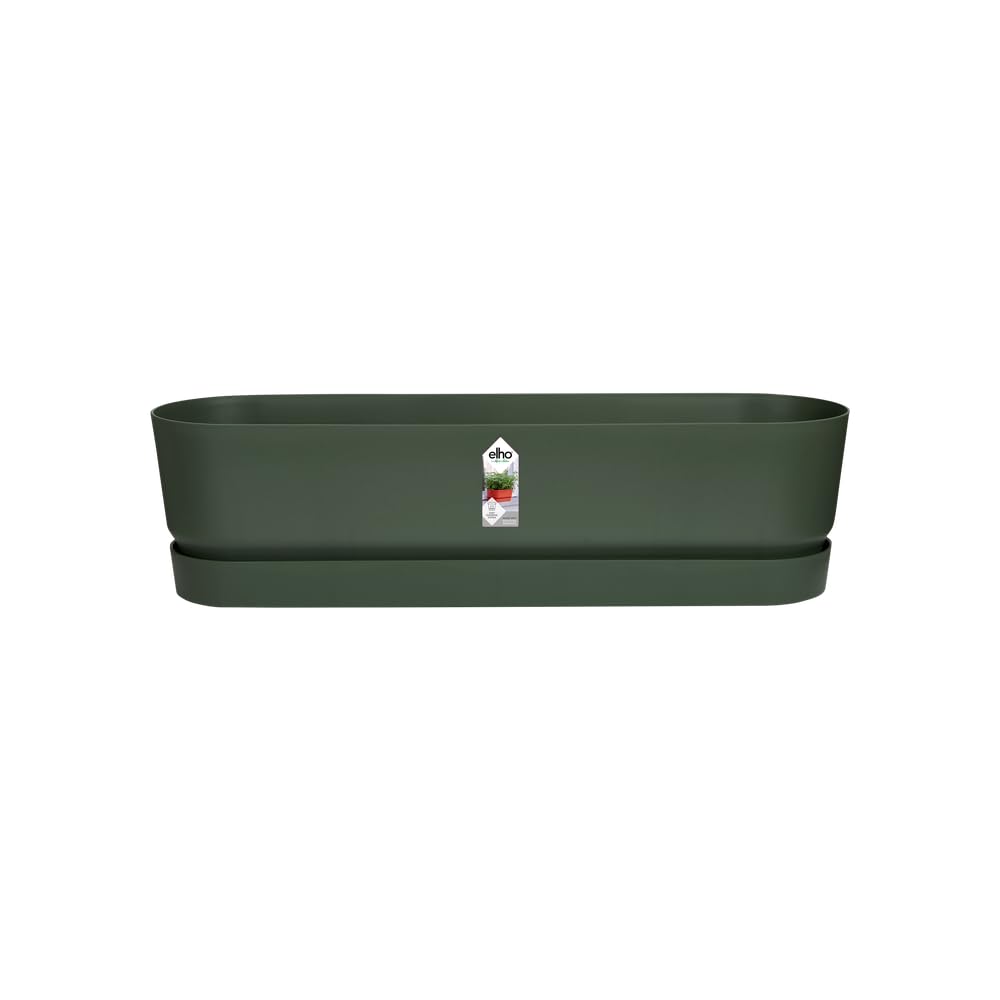 elho Greenville Trough Long 70 - Planter for Outdoor - 100% Recycled Plastic - Ø 69.0 x H 18.5 cm - Green/Leaf Green
