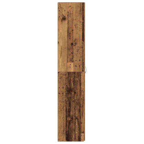 Meuble à chaussures marron 2 portes meuble d'entrée vertical bois compact - 8