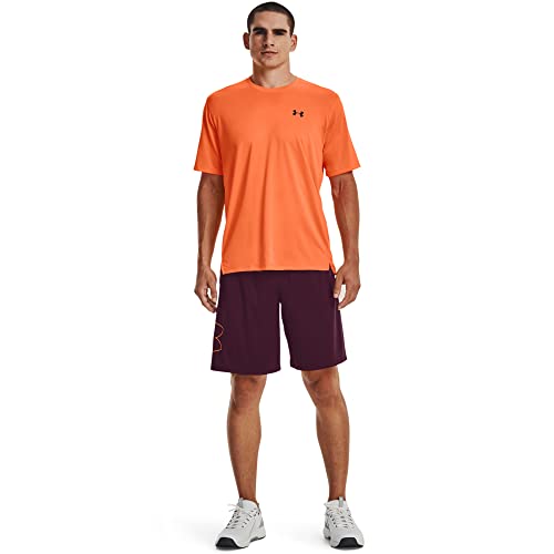 Image of Under Armour Men's Tech Graphic 10 inch Shorts, (572) Purple Stone / / Orange Blast, Small