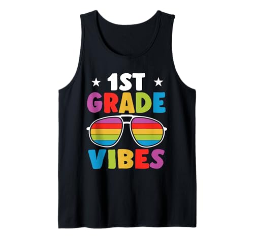 Back To School 1st Grade Vibes Sunglasses Retro First Day Canotta