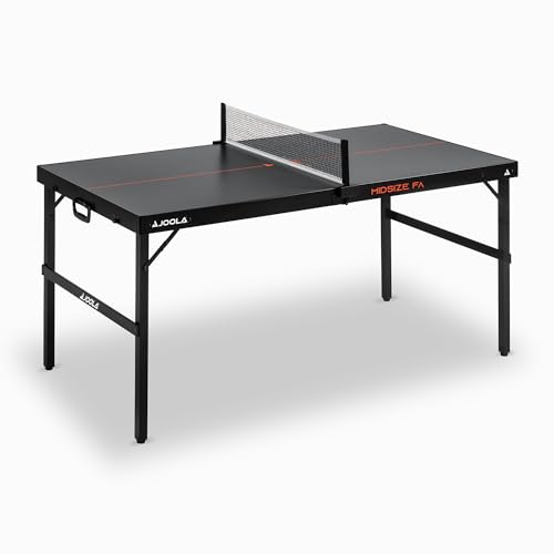 JOOLA table tennis table "Midsize FA", Unisex-Adult, folding table tennis table, incl. table tennis net Grey-Orange, 152x71,5x76, 12kg