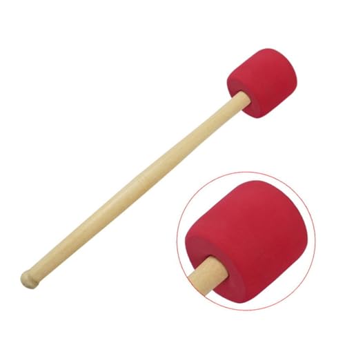 Baqueta de percusión con mango de madera y espuma color rojo miniatura 3