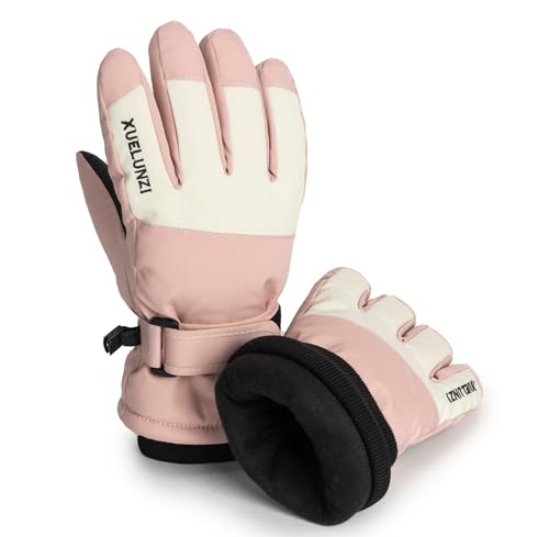 Image of Kids Ski Gloves Winter Warm Glove Outdoor Thermal Snow Finger Mittens for Boys Girls 5-10 Years