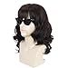HUNIGIR 70s 80s Punk Wig Shoulder Length Curly California Rocker Mullet Wig for Men Women Heat Resistant Synthetic Hair for Halloween (Dark Brown)