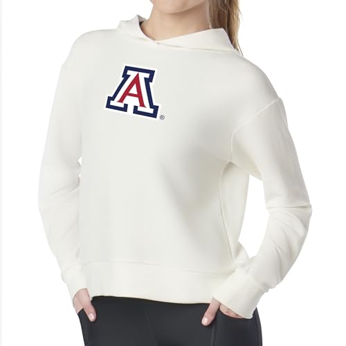 Northwest NCAA Arizona Wildcats Women's Soft Pullover Waffle Hoodie, Warm Comfortable Sweatshirt with Team Logo, Cozy Long Sleeve Fan Apparel, Medium