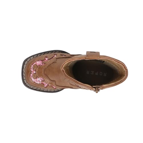ROPER Toddler Girls Glitter Gypsy Square Toe Casual Boots Mid Calf - Brown, Multi4