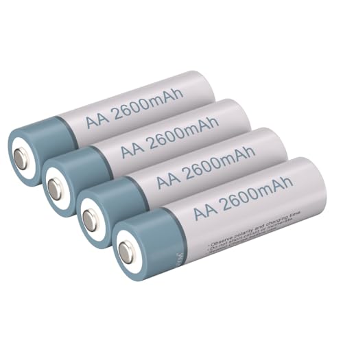 4-Pack Baterías Recargables AA 2600mAh 1.2V NiMH miniatura 2
