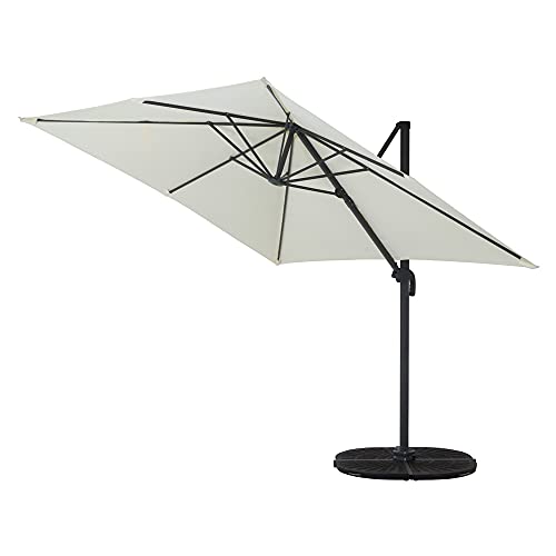 ハンギングパラソル パラソルベース 12kg 4枚セット ガーデンパラソル 90段階 高さ調節可能 角度調節可能 360度回転式 250cm 直径2m50cm アルミパラソル アイボリー 日よけ 日除け 大型 UV対策 お庭 アウトドア おしゃれ gkw