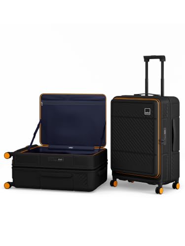 Image of Safari Nox 8 Wheels 68cm Medium Size Trolley Bag, Open Easy, Hard Case Polycarbonate, Silent Dual Wheels Check in Luggage, Securi Zipper, Suitcase for Travel, Trolley Bags for Travel, Black