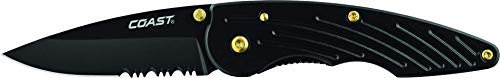 Coast Lx242 Liner Lock Folding Knife With 2.75" Serrated Stainless Steel Blade #TOP28