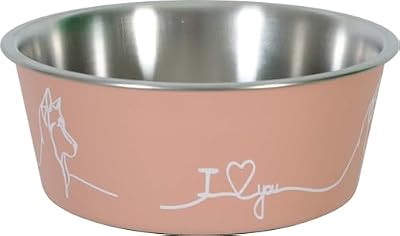 Zolux Ecuelle antidérapante Rose pour Chiens Love Dog 400 ML