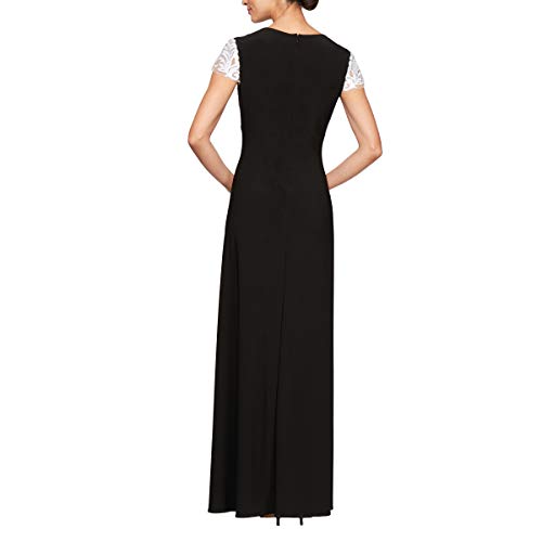 Image of Alex Evenings Women's Long Column Dress with Sweetheart Neck (Petite and Regular)