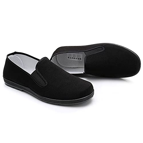 Chinese Kung Fu Slippers Canvas Martial Arts Tai Chi Shoes Rubber Sole Unisex All Black4