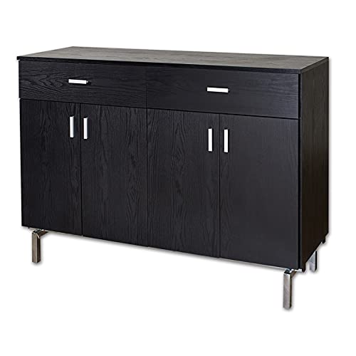 Furniture Of America Coloma Wood 2-Drawer Buffet Server In Black And Chrome #TOP7