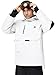 HOTIAN Herren Skijacke Warm Winterjacke Wasserdicht Atmungsaktiv Snowboardjacke Winddicht Funktionsjacke mit Abnehmbarer Kapuze White L