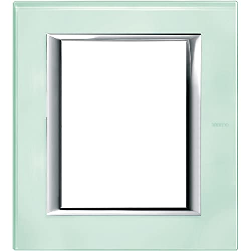 Plaque cristal BTicino Axolute en verre 3+3 modules pour habillage interrupteur HA4826VKA