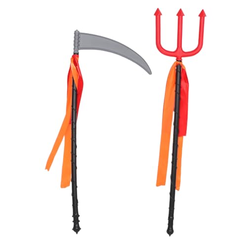 UKCOCO 2pièces Trident Jouet Et Faux Faucheuse Plastique pour Cosplay Halloween Accessoires De Costume pour Fête Et Déguisement