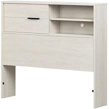 South Shore Fynn Headboard with Storage, Twin 39-Inch, Winter Oak