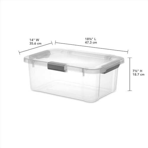 ZYUNOACYR 6 Pack Clear Hinge Lid Storage Bins With Secure Latch Lids And Comfort Carry Grips, Dark Gray Plastic Containers Offered In 20 Quart, 30 And 60 For Home, Closet And Garage(30qt) - Image 8