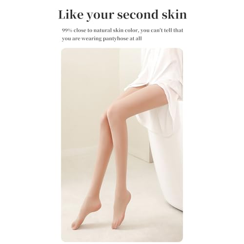 UV Protection Tights for Women,skin beauty socks, Thin Sheer Design, Anti-Snag Pantyhose, 2 Pack, fair skin3