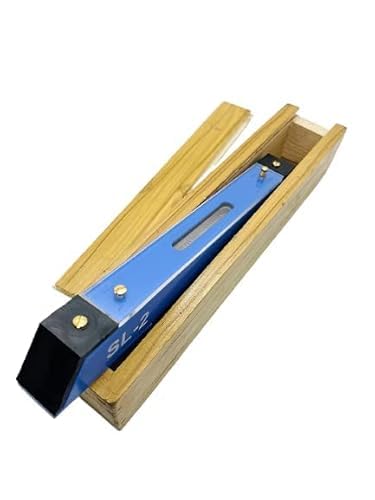 Professional Spirit Level with Wooden Case, Blue Aluminum Construction, Precision Measuring Tool for railway