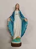 Generico Arte Sacra Caravaggio Statue der wundertätigen Madonna 30 cm (11,81 Zoll) aus Marmor, Kunstharz, von Hand verziert, italienische Handwerkskunst