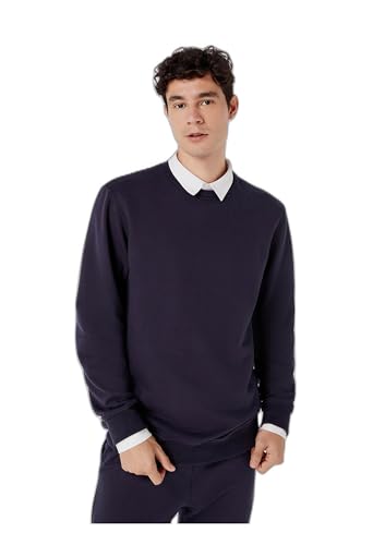 Blusão Básico Masculino Comfort Em Moletom Peluciado - Azul M
