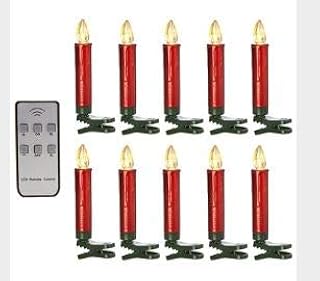 Clip-on Red Taper Candles Set of 10