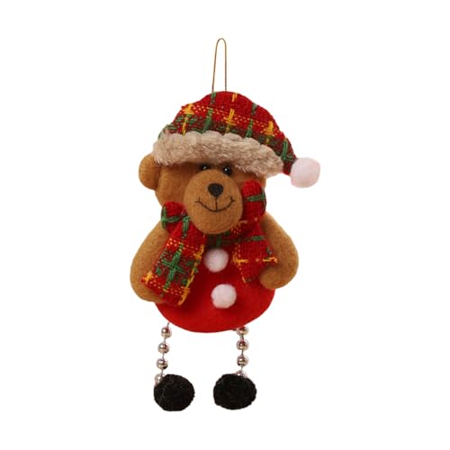 Qsvbeeqj Figurines de Père Noël/Bonhomme de neige/cerf/ours en tissu non tissé pour maisons de poupées Décoration de vacances Ornement de vacances avec figurine miniature de Père Noël en tissu non