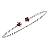 Granat Armreif Armband für Damen, Silber Armreif Armband für Frauen, roter Stein Armreif