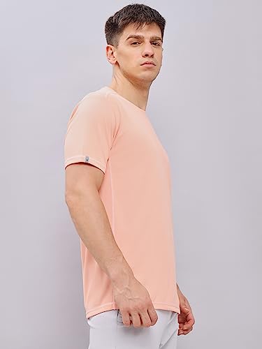 Image of TECHNOSPORT Men's Slim Fit Polyester Activewear Sports T-Shirt with Moisture-Wicking Comfort for Workout, Running & Gym