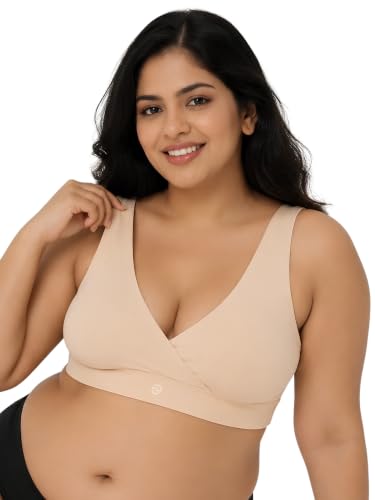 Image of ZELENA Maternity Padded Bra | Removable Cups, Broad Waistband | Soft Stretchable Modal Fabric | Easy Pull Nursing Bra for Pregnancy and Breastfeeding