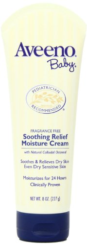 Aveeno Baby Soothing Relief Moisture Cream, Fragrance Free, 8-ounce Tube (Pack of 2)