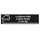 Mygoodprice - Targhetta incisa con nome e numero autoadesiva per cassetta delle lettere, 10 x 2,5 cm, personalizzabile, da 1 a 3, nero