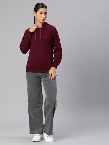Image of ADBUCKS Women's Cotton Winter Jacket Sweatshirts Casual Drawstring Clothes Pullover Hoodie With Kangaroo Pocket Ii Womens Jacket Ii Winter Sweater Hoodie For Women & Girls