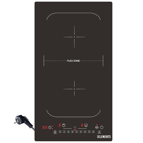 Placa de inducción de 60 cm, antiarañazos, resistente a los arañazos, función de conservación del calor, placa de inducción 4 platos, Flexzone, Autark, 7400 W, sin marco, control táctil (29 cm, 2