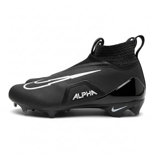 Nike Men's Alpha Menace Elite-3 Football Shoes Cleats Black/Grey DM1792-004 - Size Men's 14