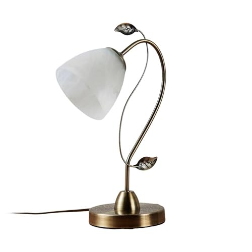 Lindby Lampe à poser Michalina (Moderne) en Blanc Verre e. a. pour Salon & Salle manger (1 lampe,à E27),