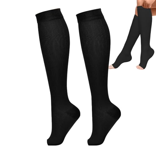Calcetines de compresión sin dedos, calcetines de compresión para mujer, calcetines de compresión para mujer, calcetines de compresión de dedo abierto, calcetines de compresión para la rodilla y