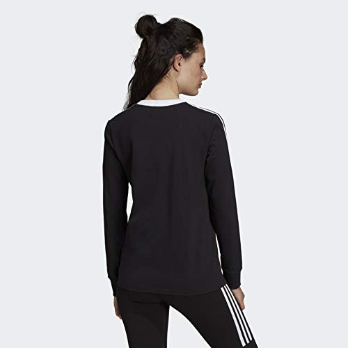 adidas Originals Women's 3-Stripes Long Sleeve Tee, black, Small