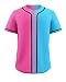 KXK Plain Men Gradient Baseball Jersey Button Down Shirts Short Sleeve Fashion Hip Hop Sports Uniform