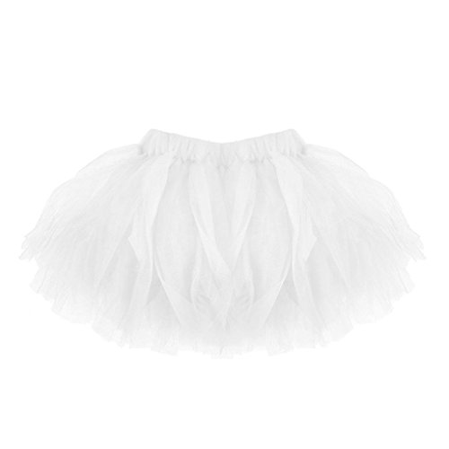 Preisvergleich Produktbild Binggong Kleid Damen, Tütü Damen Tüllrock Mädchen Ballet Unterrock Ballett Kostüm Tüll Röcke Festliche Pettiskirt Ballerina Petticoat Dirndl Tutu Rock (Taille: 60-106cm Länge: 35cm, Weiß)