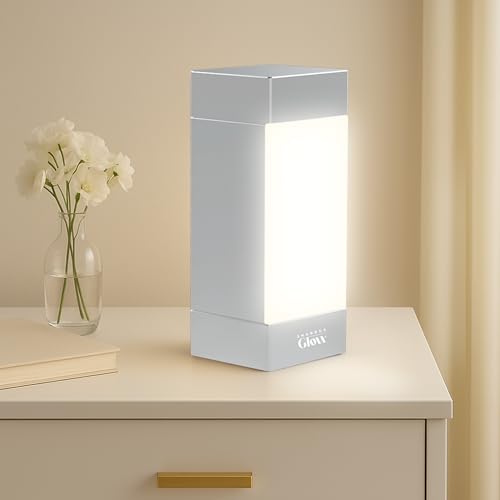 Shabbos Glow Square Shabbos Lamp Elegant Silver | UL Approved Kosher for Shabbos Blackout Hood Fireproof Plastic 15W LED Included