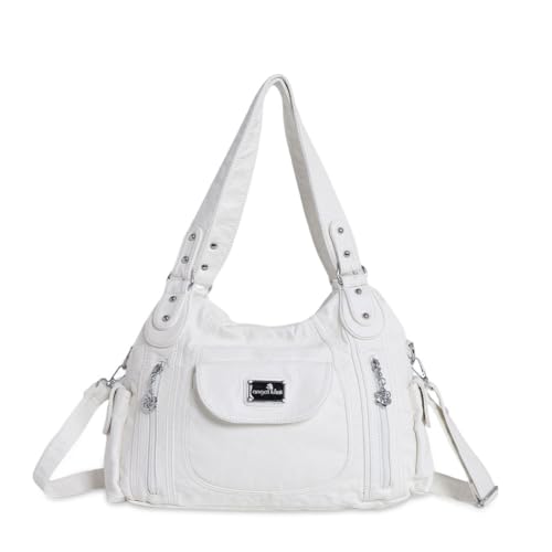 Angel Kiss Purses for Women, Large Shoulder Bag Hobo Tote Purse Mutipocket Faux Leather Satchel Hobo Purse